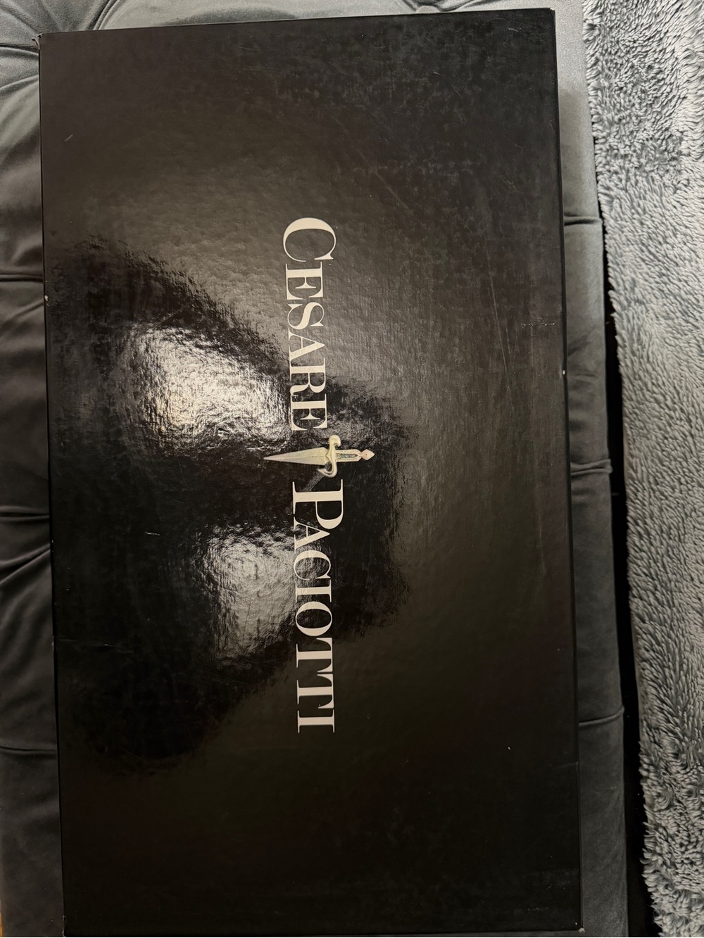 Cesare Paciotti Black and Gold Logo Shoe Box